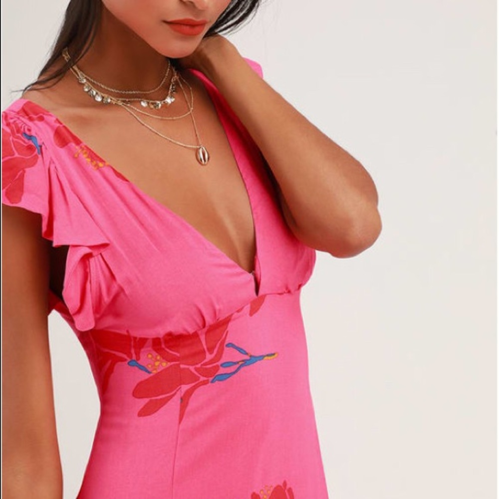 NWT Free People Pink She's A Waterfall Maxi Dress - Picture 3 of 10